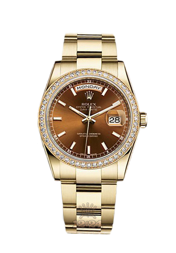 Rolex Day-Date Watch 118348-0227 36 mm Yellow gold Case Brown (chocolate) Dial