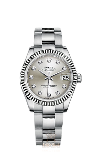 Rolex Datejust Watch 178274-0030 31 mm Steel / White gold Case Silver Dial