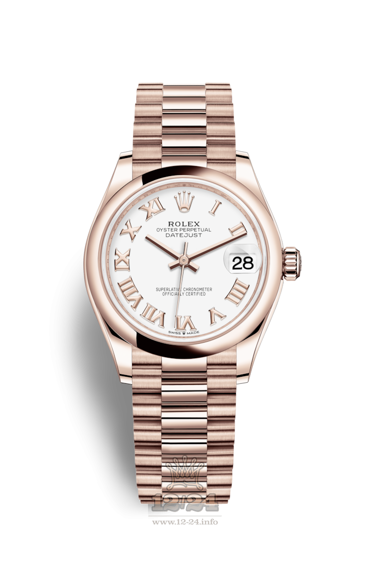 Rolex Datejust Watch 278245-0018 31 mm Pink gold Case White Dial