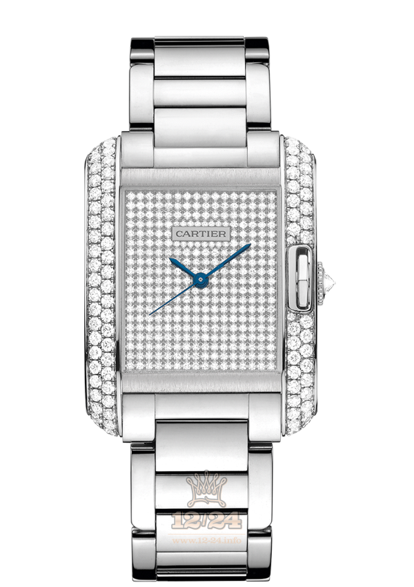 Cartier Tank Watch WT100011 39 mm White gold Case Silver Dial