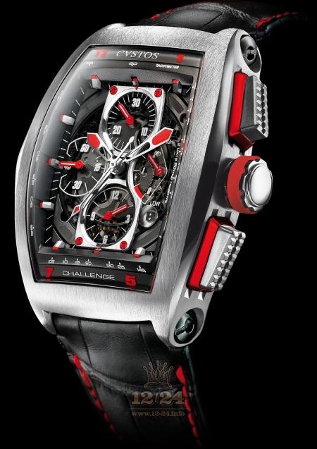 Cvstos Challenge Watch Challenge GT Chrono GP Red Steel 45 mm Stainless steel Case Silver Red Dial
