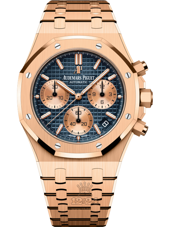 Audemars Piguet Royal Oak Watch 26239OR.OO.1220OR.01 41 mm Pink gold Case Dark blue Dial