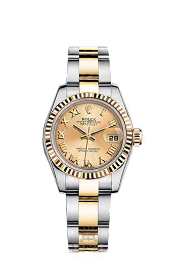 Rolex Lady-Datejust Watch 179173-0186 26 mm Steel / Yellow gold Case Golden Dial