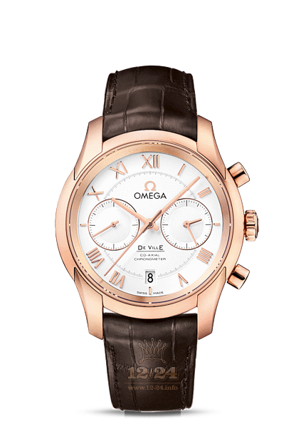 Omega De Ville Watch 431.53.42.51.02.001 42 mm Pink gold Case Silver Dial