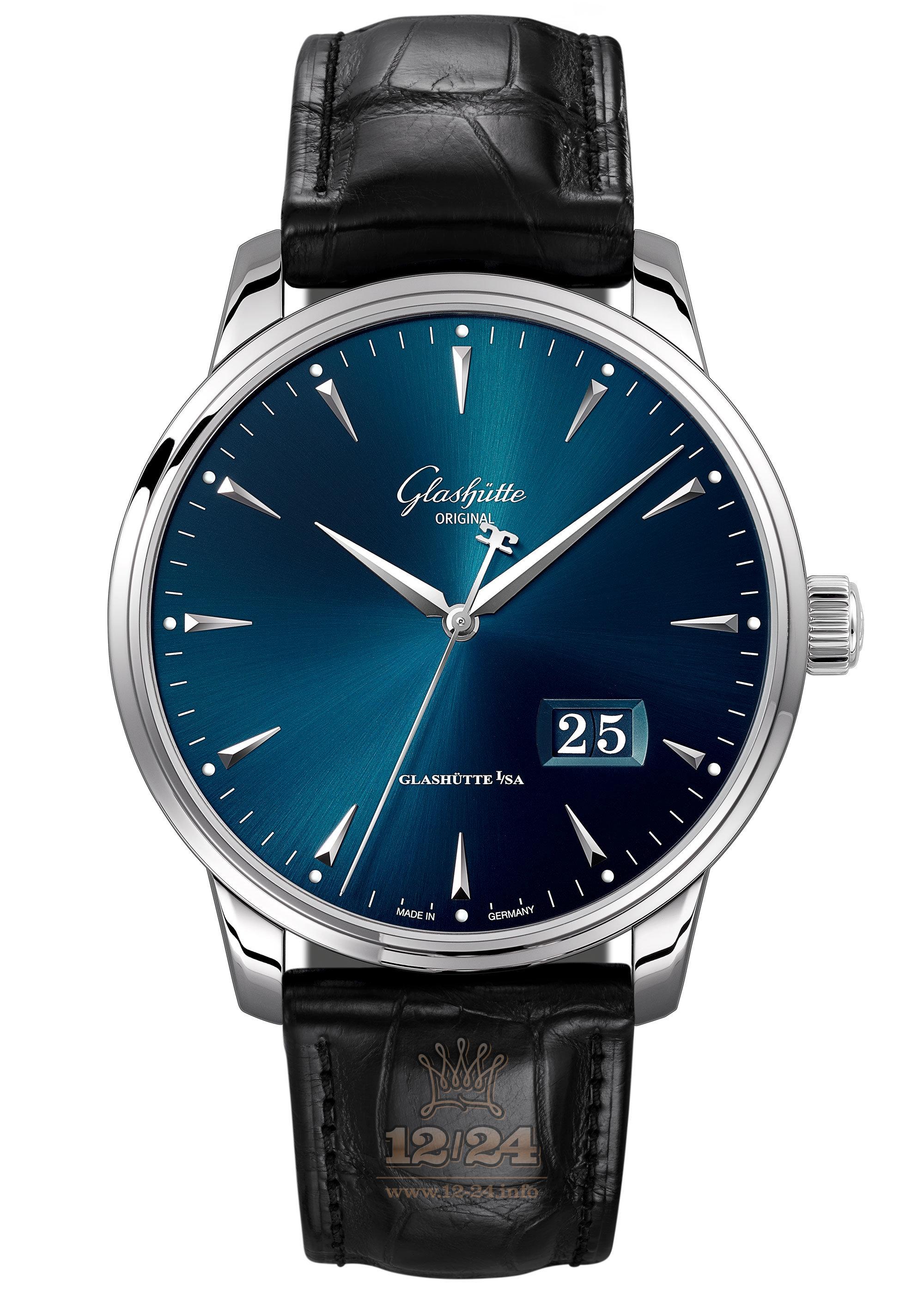 Glashutte Senator Watch 1-36-03-04-02-30 42 mm Stainless steel Case Dark blue Dial