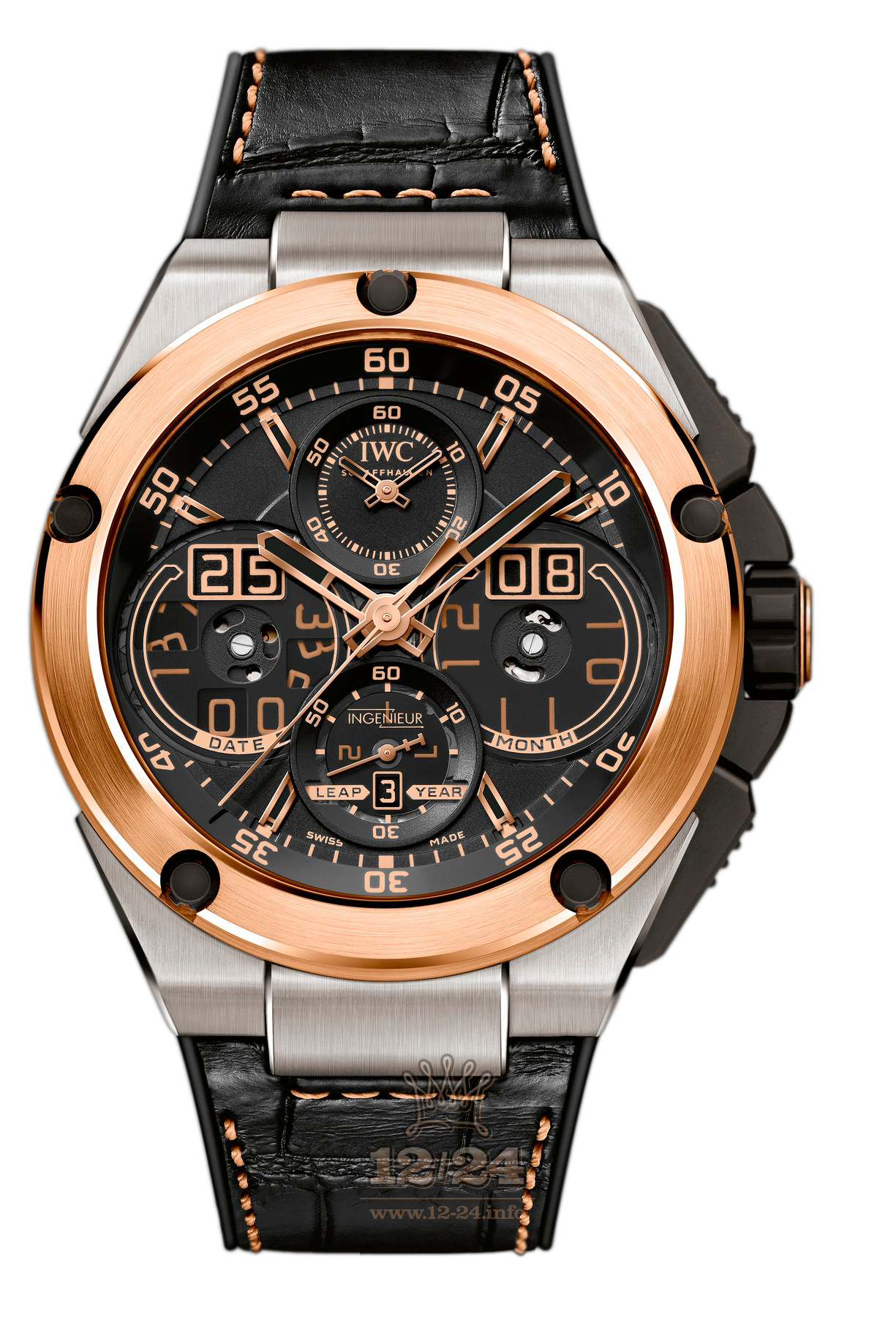 IWC Ingenieur Watch IW379203 46 mm Pink gold Case Black Dial