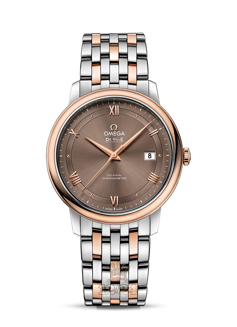 Omega Prestige Watch 424.20.40.20.13.001 40 mm Steel / Pink gold Case Brown (chocolate) Dial