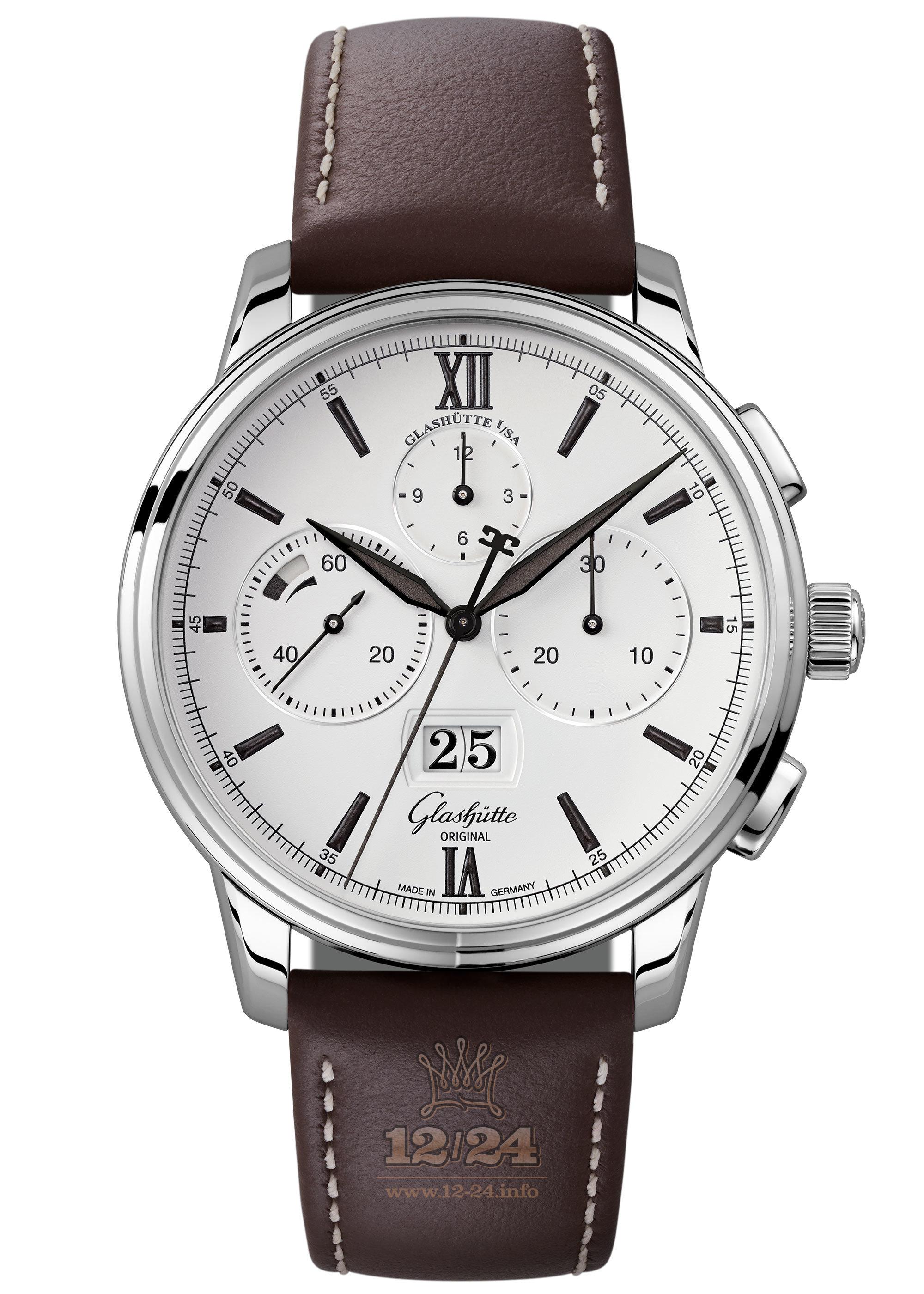 Glashutte Senator Watch 1-37-01-05-02-55 42 mm Stainless steel Case White Dial