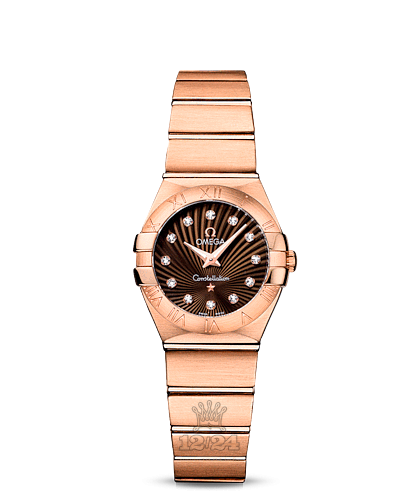 Omega Constellation Watch 123.50.24.60.63.001 24 mm Pink gold Case Brown (chocolate) Dial