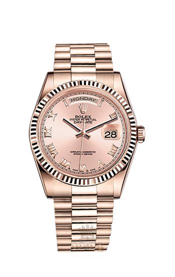 Rolex Day-Date Watch 118235F-0001 36 mm Pink gold Case Pink Dial