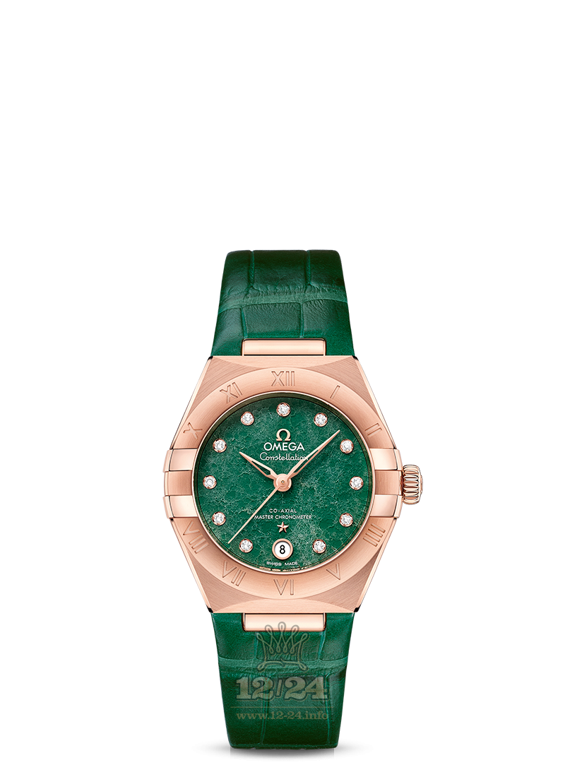 Omega Constellation Watch 131.53.29.20.99.002 29 mm Pink gold Case Green Dial