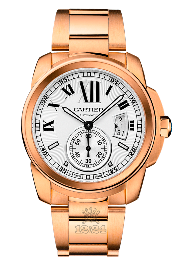 Cartier Calibre de Cartier Watch W7100018 42 mm Pink gold Case White Silver Dial
