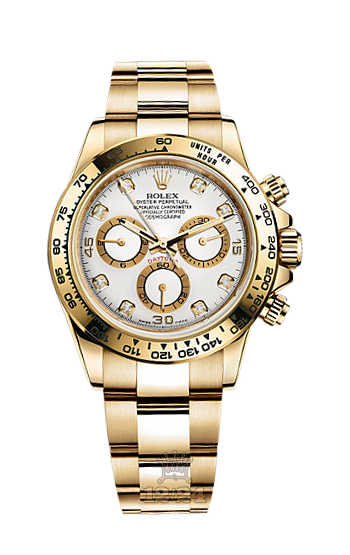 Rolex Cosmograph Daytona Watch 116508-0005 40 mm Yellow gold Case White Dial