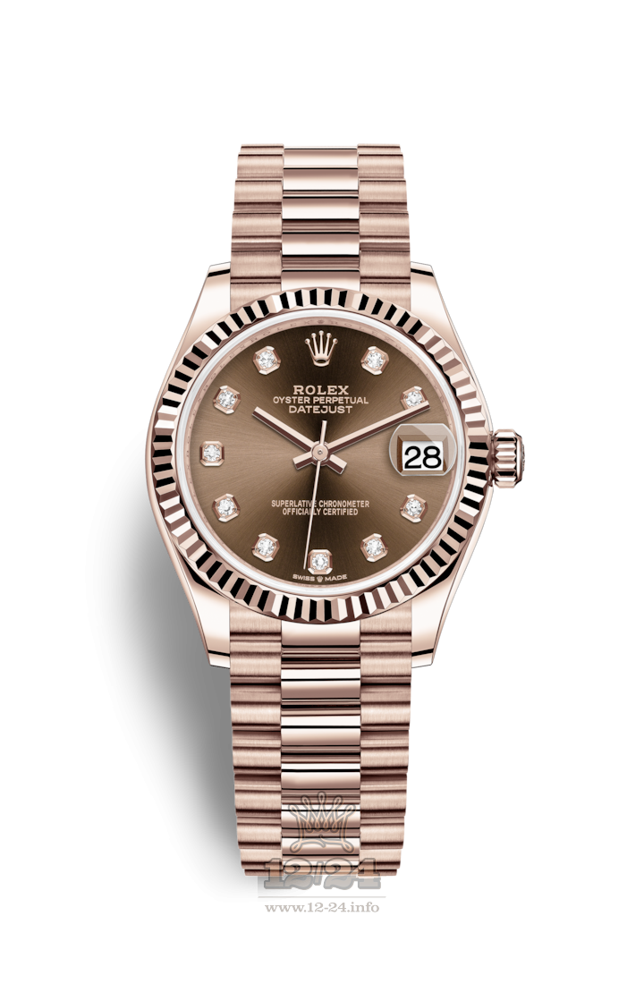 Rolex Datejust Watch 278275-0010 31 mm Pink gold Case Brown (chocolate) Dial