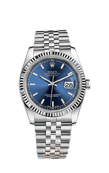 Rolex Datejust Watch 116234-0139 36 mm Steel / White gold Case Dark blue Dial