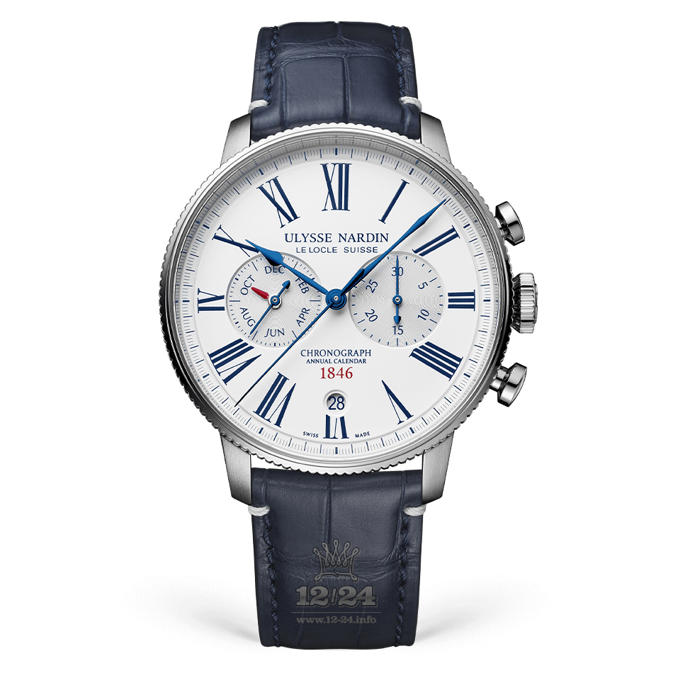 Ulysse Nardin Marine Watch 1533-320LE-0A-175/1B 44 mm Stainless steel Case White Dial