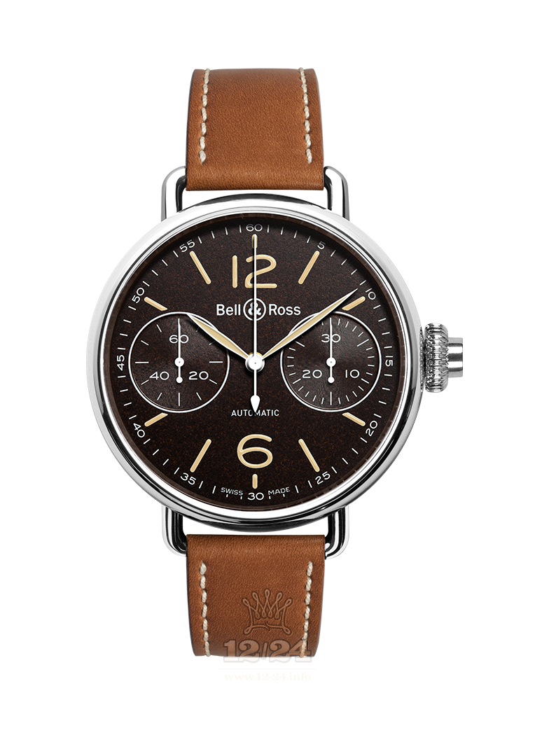 Bell & Ross Vintage Watch BRWW1-MONO-HER/SCA 45 mm Stainless steel Case Brown (chocolate) Dial