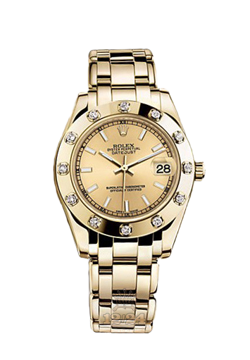 Rolex Pearlmaster Watch 81318-0018 34 mm Yellow gold Case Yellow Dial
