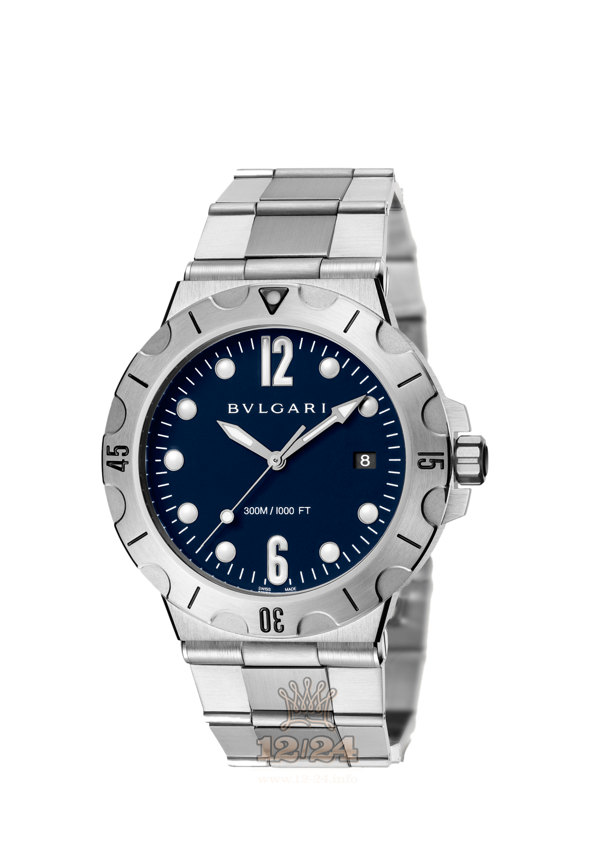Bvlgari Diagono Watch 102586 DP41C3SSSD 41 mm Stainless steel Case Dark blue Dial