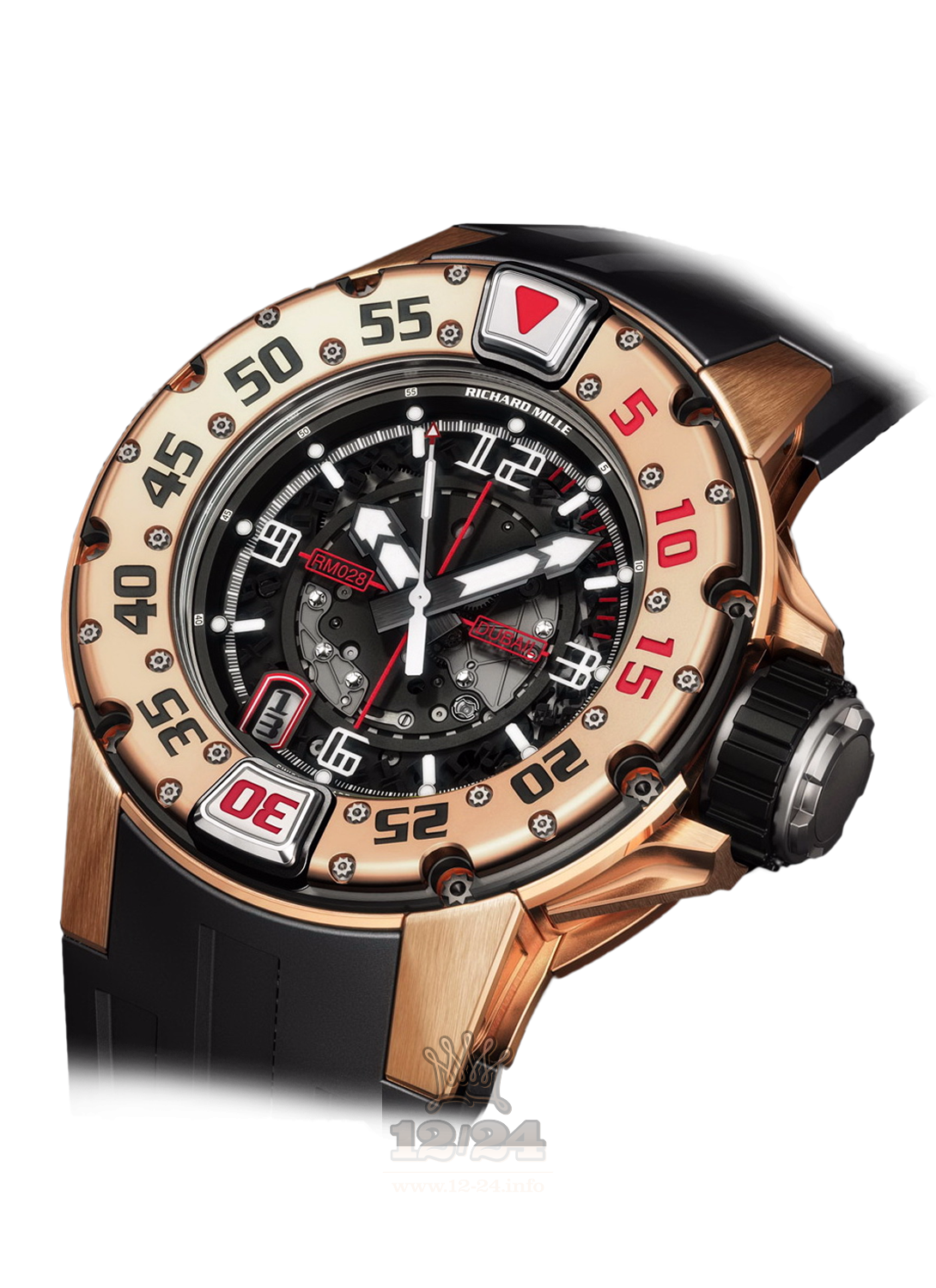 Richard Mille Men's Collection Watch RM 028 Dubail RG 47 mm Pink gold Case