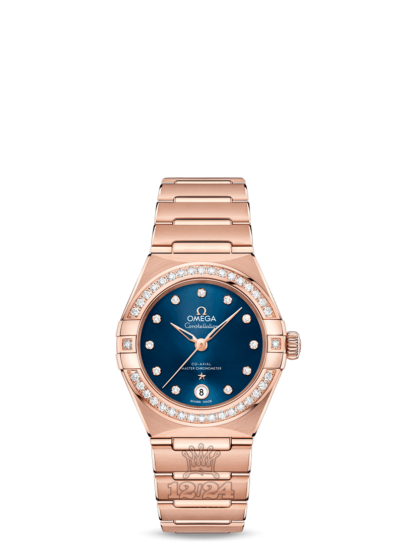 Omega Constellation Watch 131.55.29.20.53.001 29 mm Pink gold Case Dark blue Dial