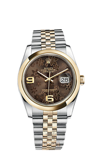Rolex Datejust Watch 116203-0163 36 mm Steel / Yellow gold Case Brown (chocolate) Dial
