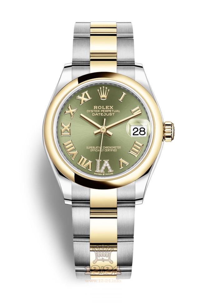 Rolex Datejust Watch 278243-0015 31 mm Stainless steel Yellow gold Case Green Dial