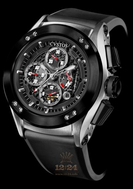 Cvstos Challenge-R Watch CR50 C SSBR Stainless steel PVD coating Case Black Silver Dial