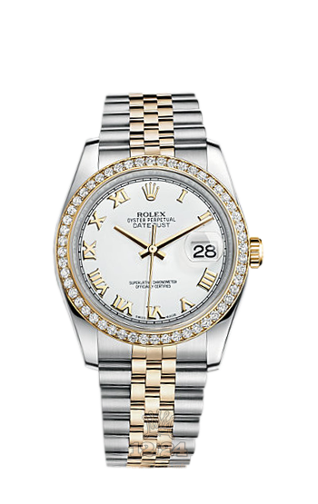 Rolex Datejust Watch 116243-0001 36 mm Steel / Yellow gold Case White Dial