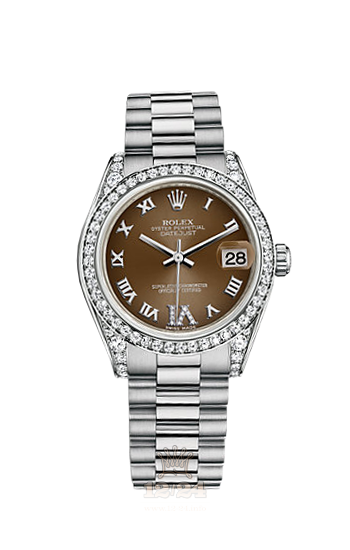 Rolex Datejust Watch 178159-0050 31 mm White gold Case Brown (chocolate) Dial