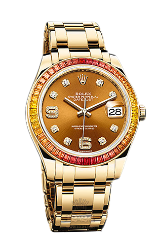 Rolex Pearlmaster Watch 86348sajor-0002 39 mm Yellow gold Case Orange Dial