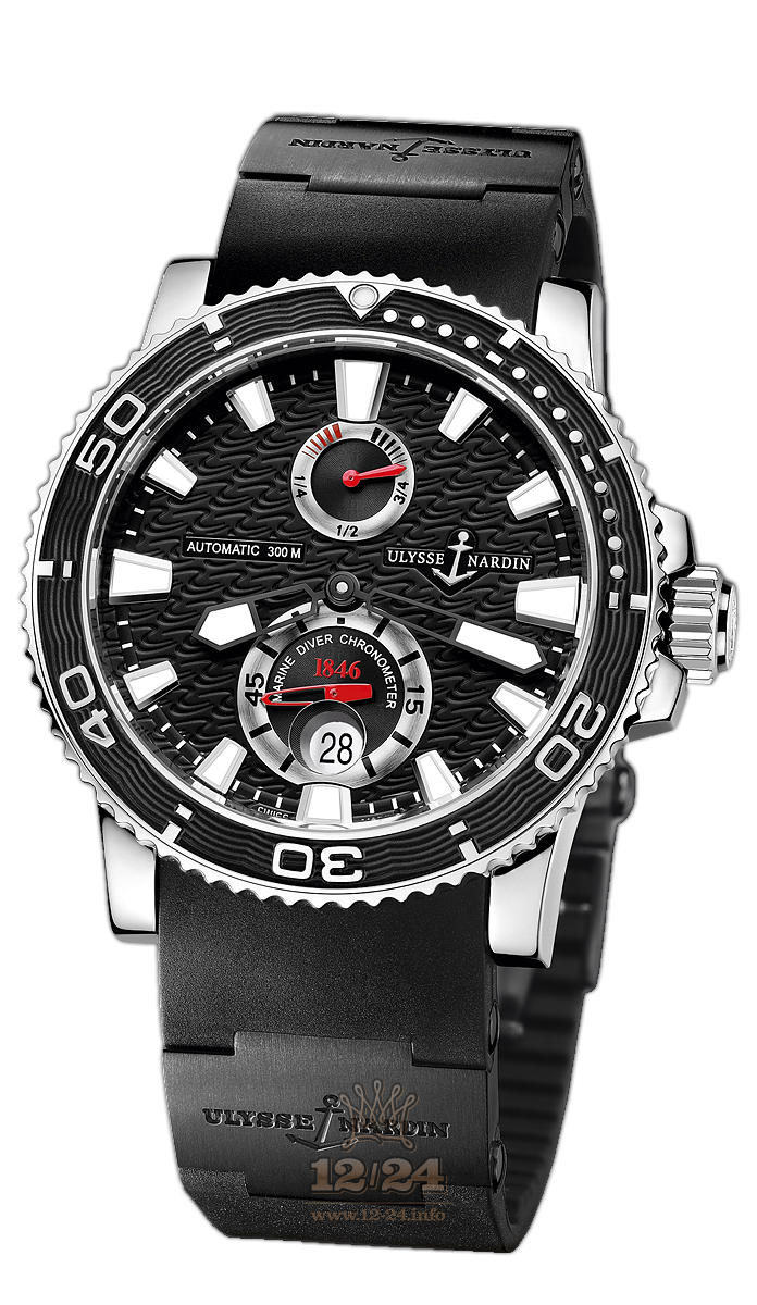 Ulysse Nardin Marine Watch 263-33-3C/82 43 mm Stainless steel Case Black Dial