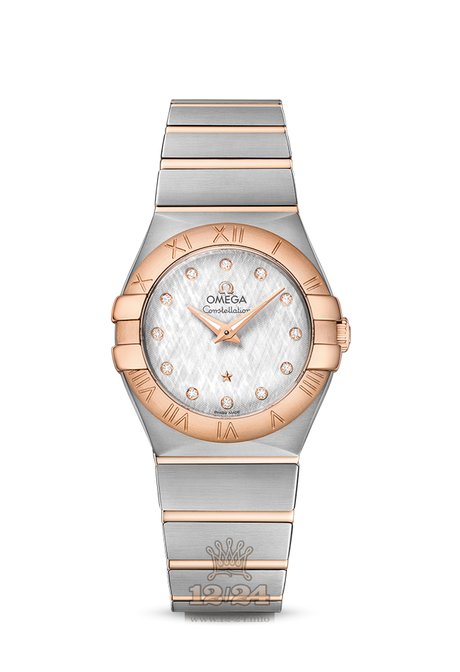 Omega Constellation Watch 123.20.27.60.52.002 27 mm Steel / Pink gold Case White Silver Dial