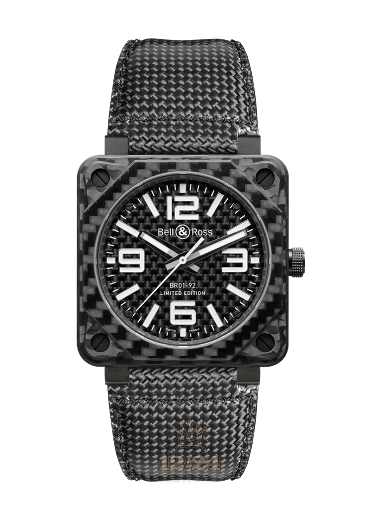 Bell & Ross Instruments Watch BR0192-CA FIBER 46 mm Carbon Case Black Dial