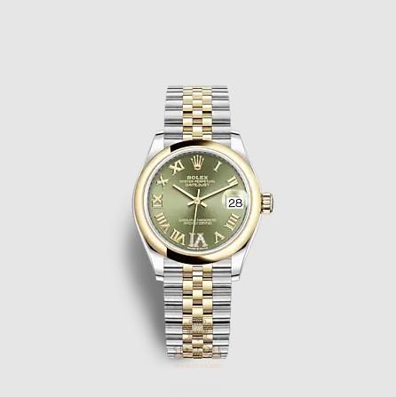 Rolex Datejust Watch 278243-0016 31 mm Stainless steel Yellow gold Case Green Dial