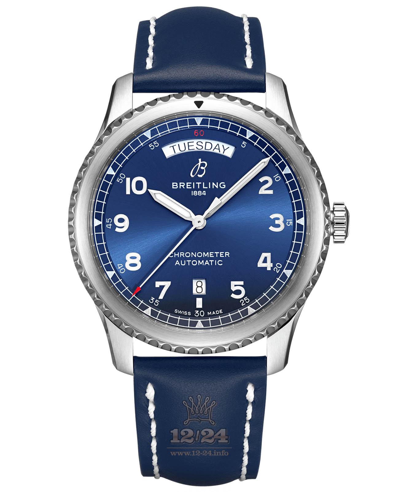 Breitling Classic AVI Watch A45330101C1X3 41 mm Stainless steel Case Dark blue Dial