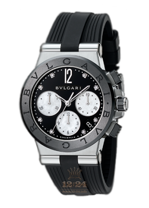 Bvlgari Diagono Watch 102049 DG37BSBCVDCH/8 37 mm Stainless steel Ceramics Case Black Dial