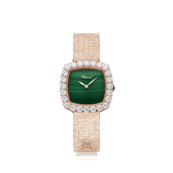 Chopard L Heure du Diamant Watch 10A386-5111 30 mm Pink gold Case Green Dial