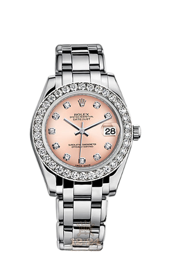 Rolex Pearlmaster Watch 81299-0026 34 mm White gold Case Pink Dial