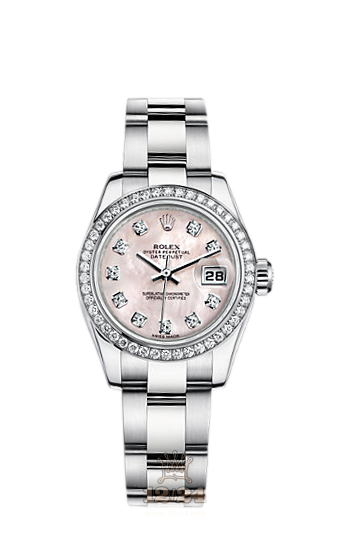 Rolex Lady-Datejust Watch 179384-0020 26 mm Steel / White gold Case Pink Dial
