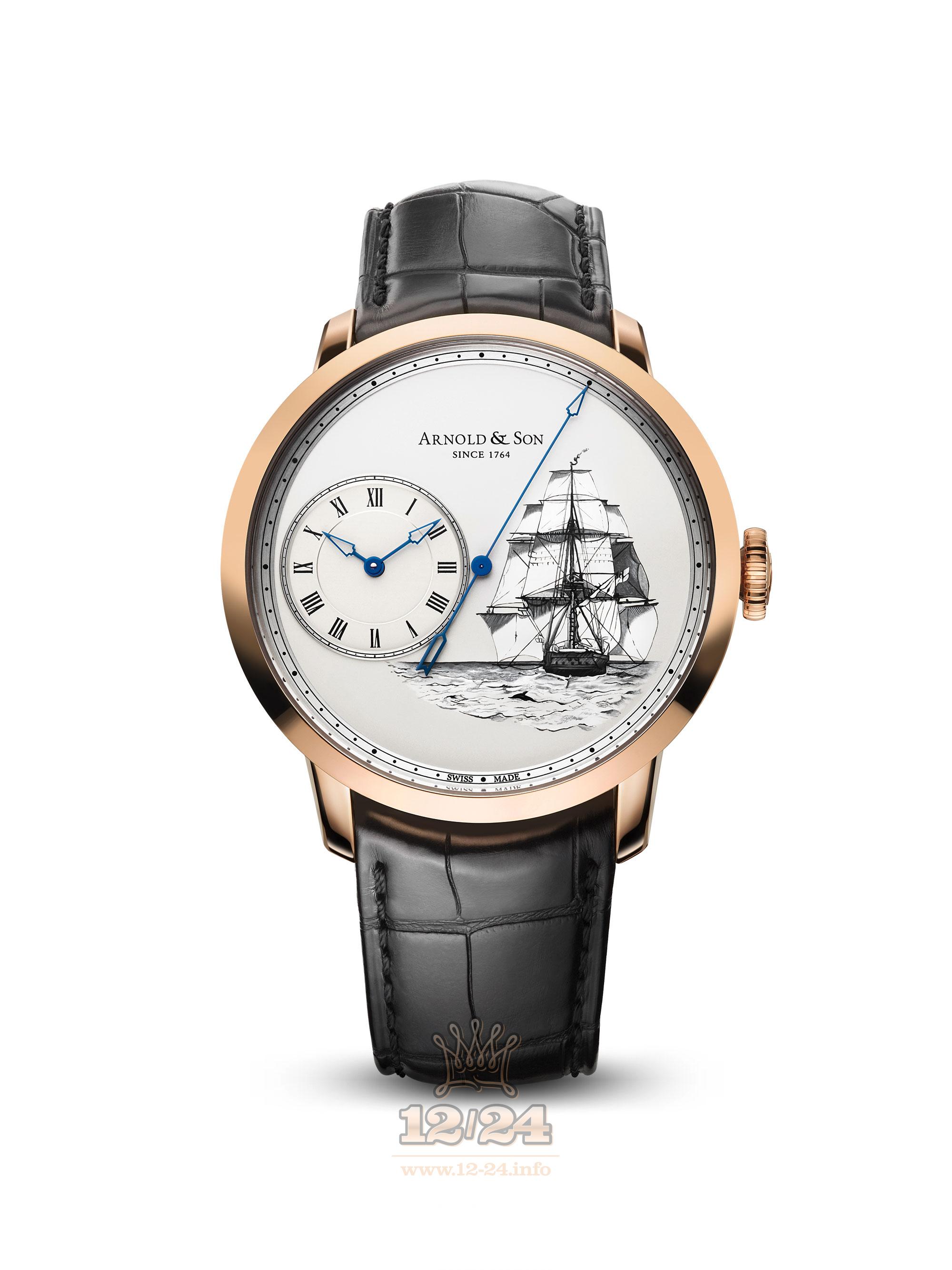 Arnold Son Instrument Collection Watch 1ARAP.W05A.C120A 44 mm Pink gold Case White Silver Dial