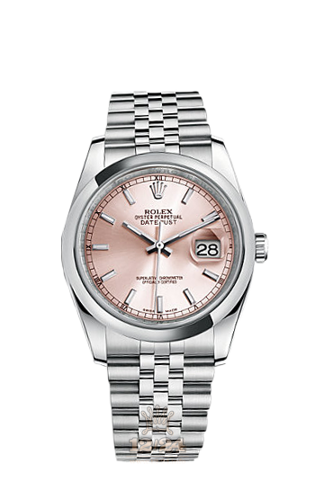 Rolex Datejust Watch 116200-0095 36 mm Stainless steel Case Pink Dial