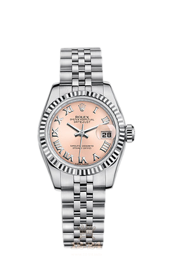Rolex Lady-Datejust Watch 179174-0090 26 mm Steel / White gold Case Pink Dial