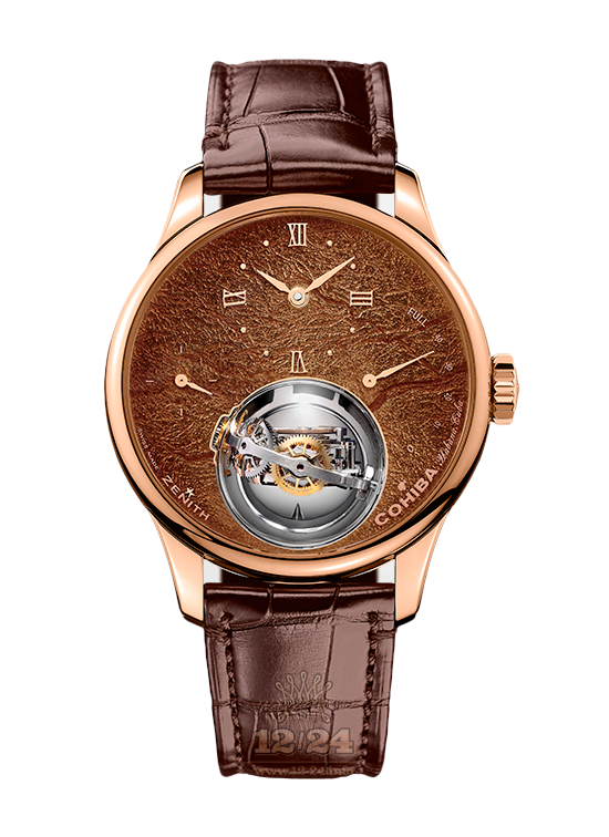 Zenith Academy Watch 18.2214.8804/95.C713 45 mm Pink gold Case Golden Dial