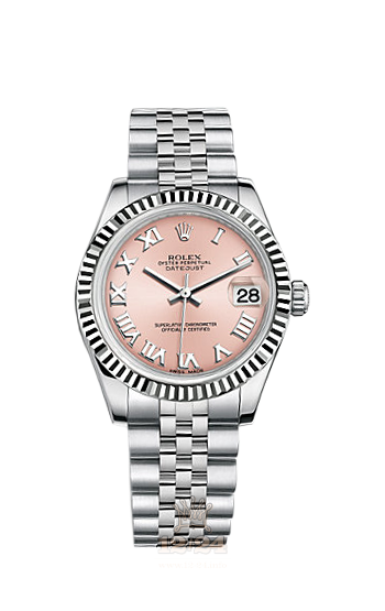Rolex Datejust Watch 178274-0077 31 mm Steel / White gold Case Pink Dial
