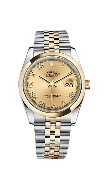 Rolex Datejust Watch 116203-0141 36 mm Steel / Yellow gold Case Golden Dial