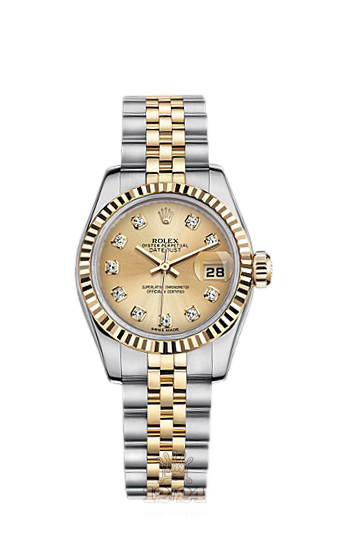 Rolex Lady-Datejust Watch 179173-0093 26 mm Steel / Yellow gold Case Golden Dial