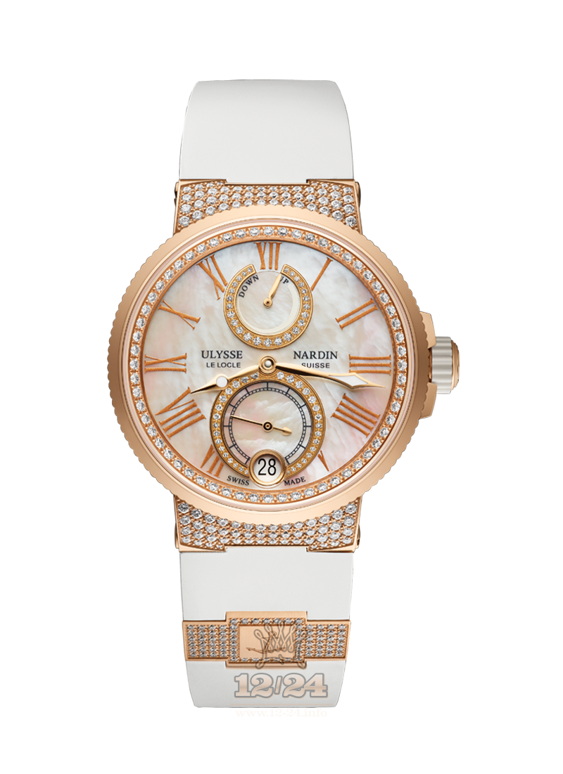 Ulysse Nardin Marine Watch 1182-160C-3C/490 39 mm Pink gold Case White Dial