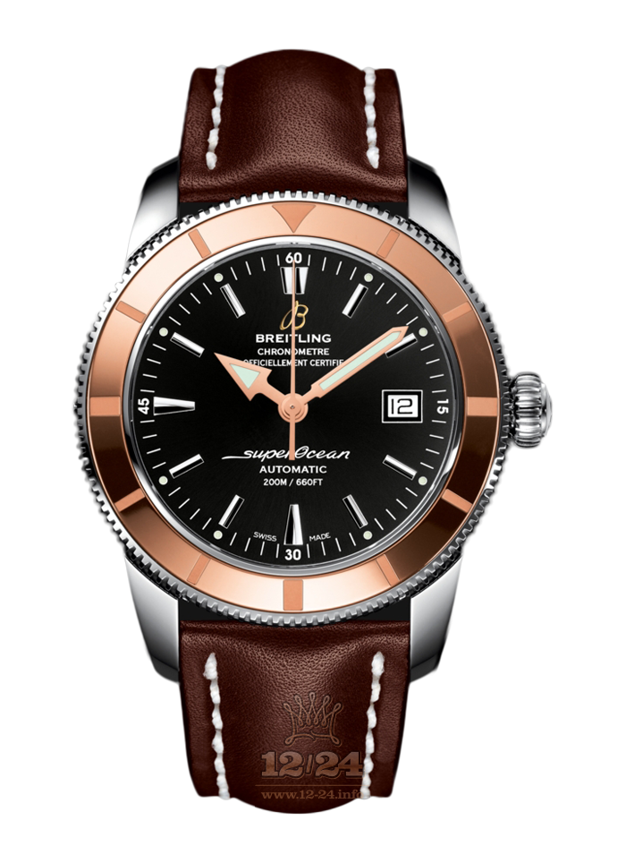 Breitling Superocean Heritage Watch U1732112|BA61|437X|A20BA.1 42 mm Stainless steel Pink gold Case Black Dial