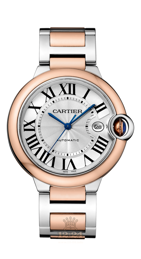 Cartier Ballon Bleu de Cartier Watch W2BB0004 42 mm Steel / Pink gold Case Silver Dial